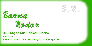 barna modor business card